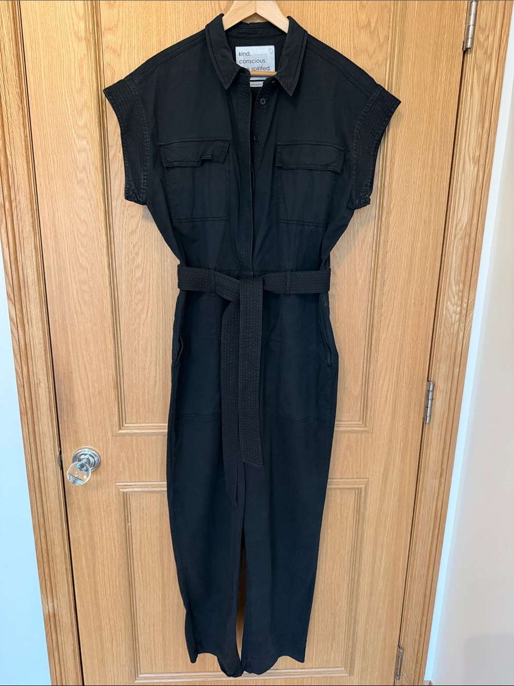 Unsubscribed Black Jumpsuit with Tie Belt